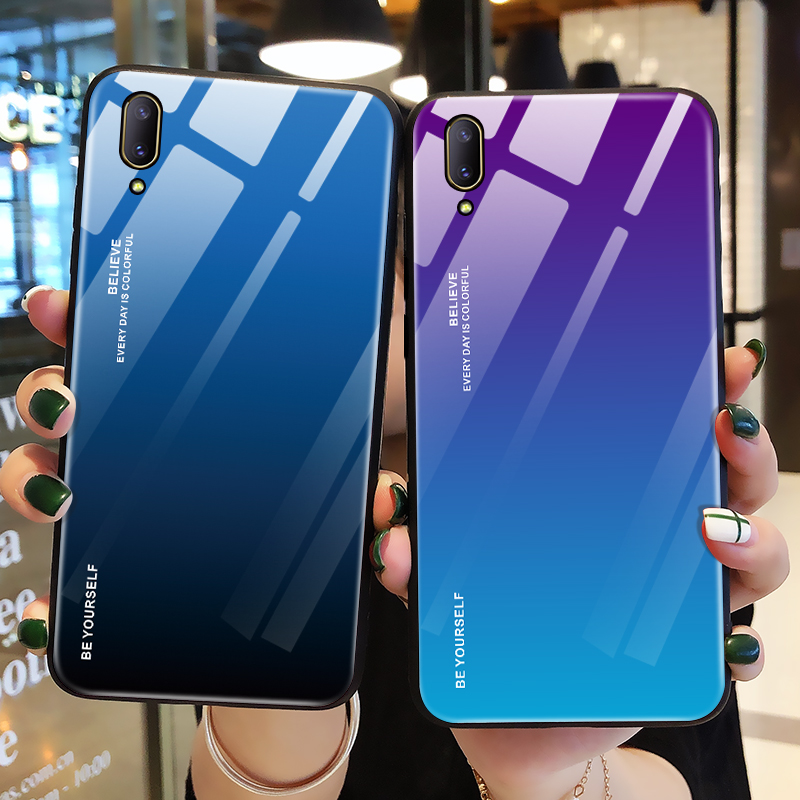 vivox23手机壳极光玻璃vivo x23幻彩版保护硅胶套步步高v1809a全包防
