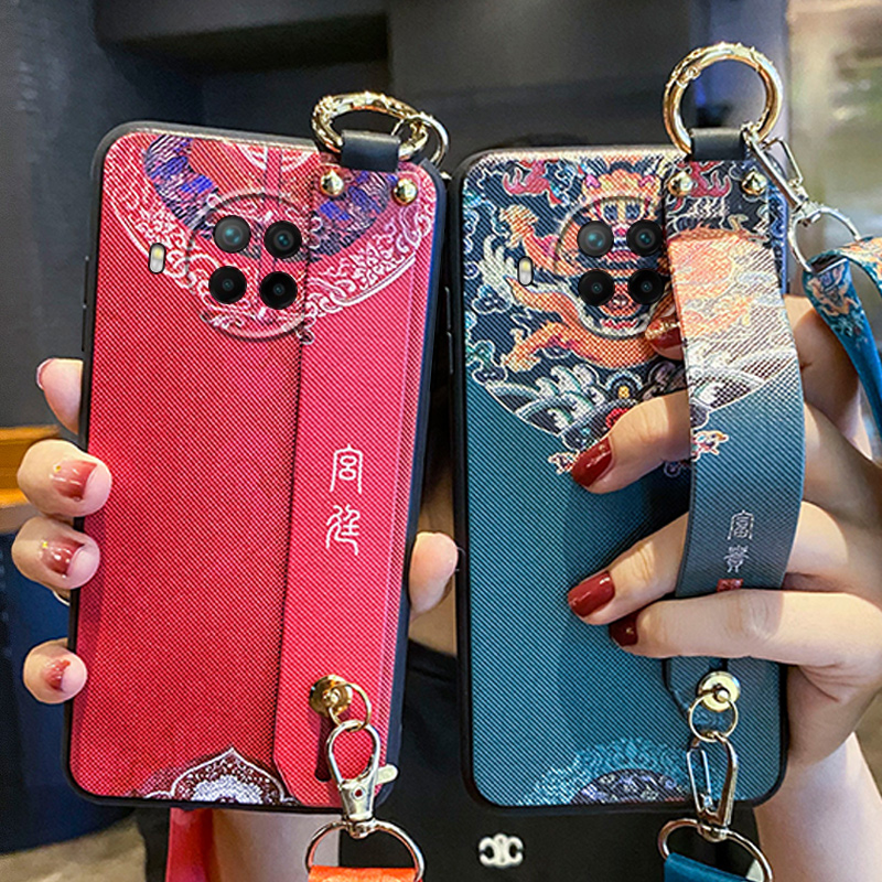 红米手机壳硅胶防摔云鹤斜挎挂绳