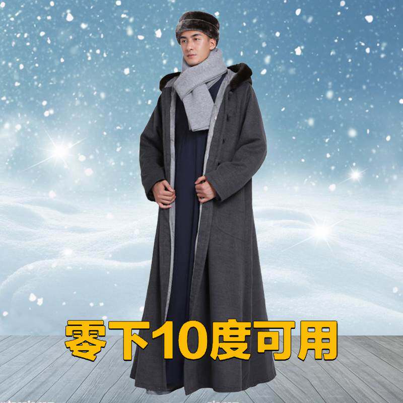 新款打坐禅服女居士服僧人出家师父双层加绒打坐披风禅修斗篷僧服