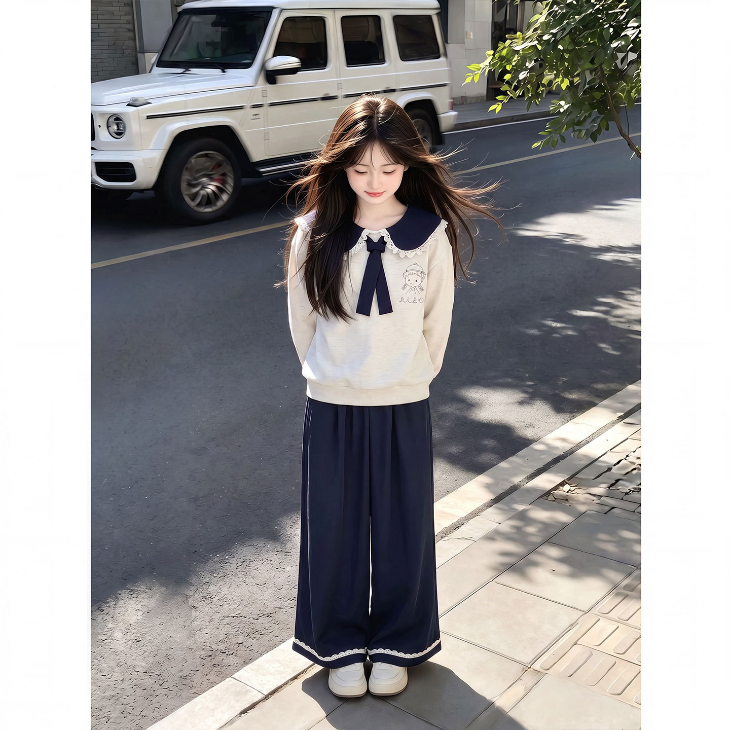 女大童秋套装2026新款今年流行爆款儿童韩系学院风衣服初中生秋装