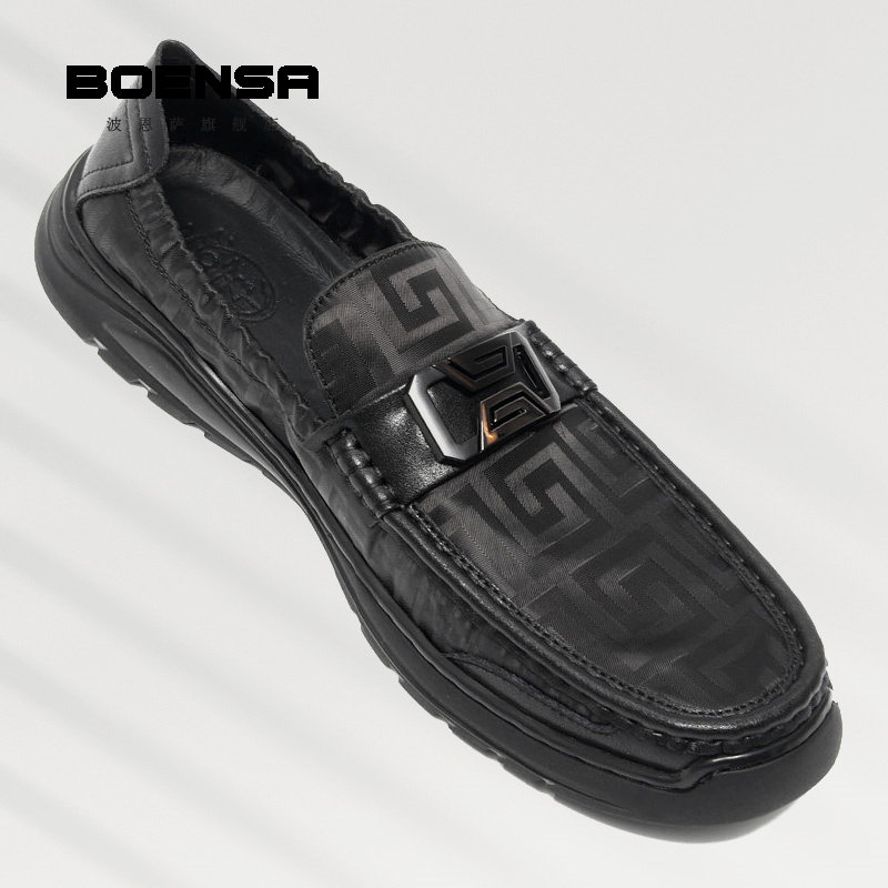 波恩萨豆豆鞋男鞋软底布鞋男士透气乐福鞋一脚蹬软底百搭休闲板鞋