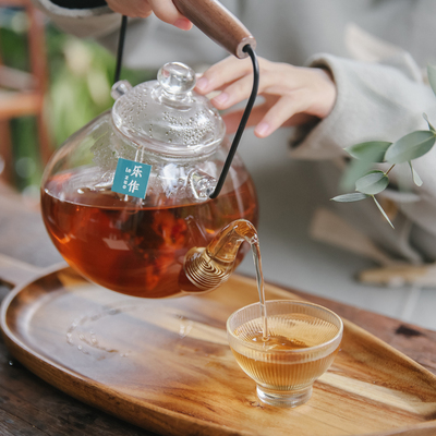 乐作复古提梁壶玻璃耐热手提包邮