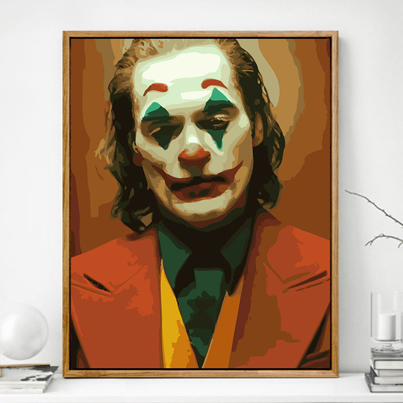 数字油画diy手绘人物油彩画自杀小队小丑希斯莱杰填充涂色装饰画