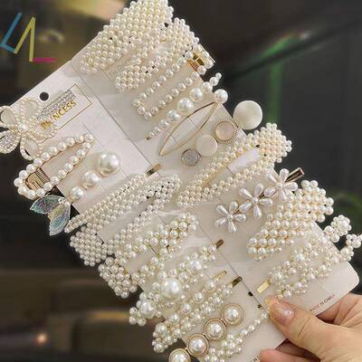 Pearl hair accessories clips hairclips Women pin Barrettes