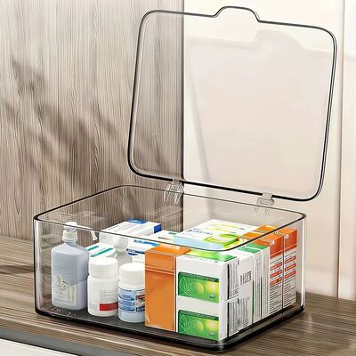Flip Top Storage Box,Large Capacity Transparent Organizer fo