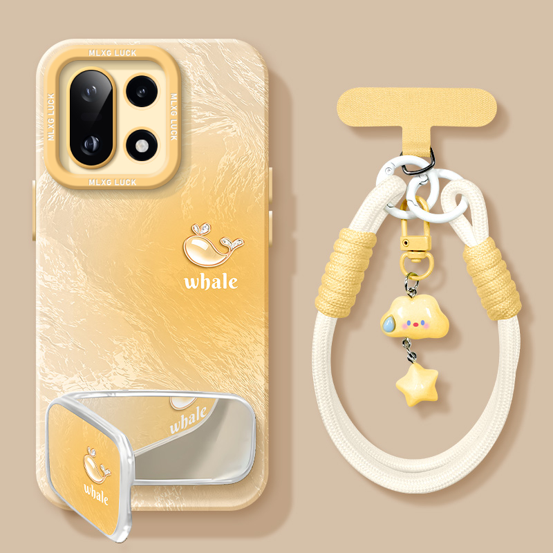 渐变鲸鱼适用一加15手机壳新款1+15卡通1加13硅胶oneplus专用12pro全包10外壳系列9r镜头8t防摔por女7套