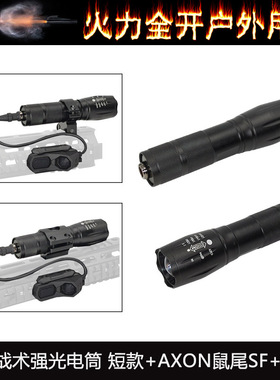 短款1000流明左右502强光爆闪电筒AXON鼠尾SF金属夹具20MM/MLOK
