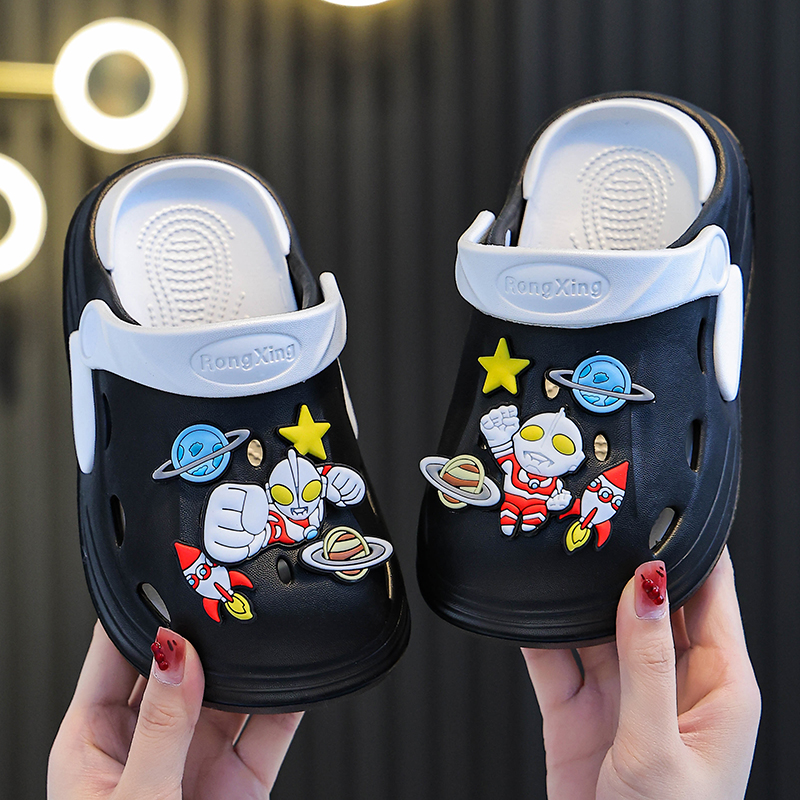 【EVA踩屎感】奥特曼卡通男女童洞洞鞋防滑儿童拖鞋户外居家沙滩
