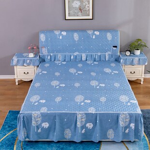 床头套罩床裙套装网红全包1米5一米八的夹棉床头罩四季通用田园风