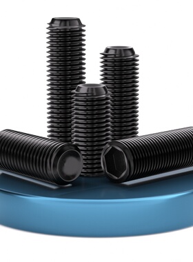 黑色304不锈钢凹端紧定螺丝机米顶丝无头内六角螺丝钉M3M4M5M6M8