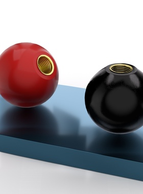 胶木手柄球塑料圆球操作杆球头把手红色铜芯黑铁心电木球M4M8-M16