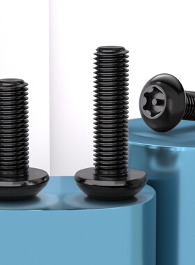 黑色304不锈钢内梅花防盗螺丝圆头螺钉盘头带柱螺栓m3M4M5M6M8M10