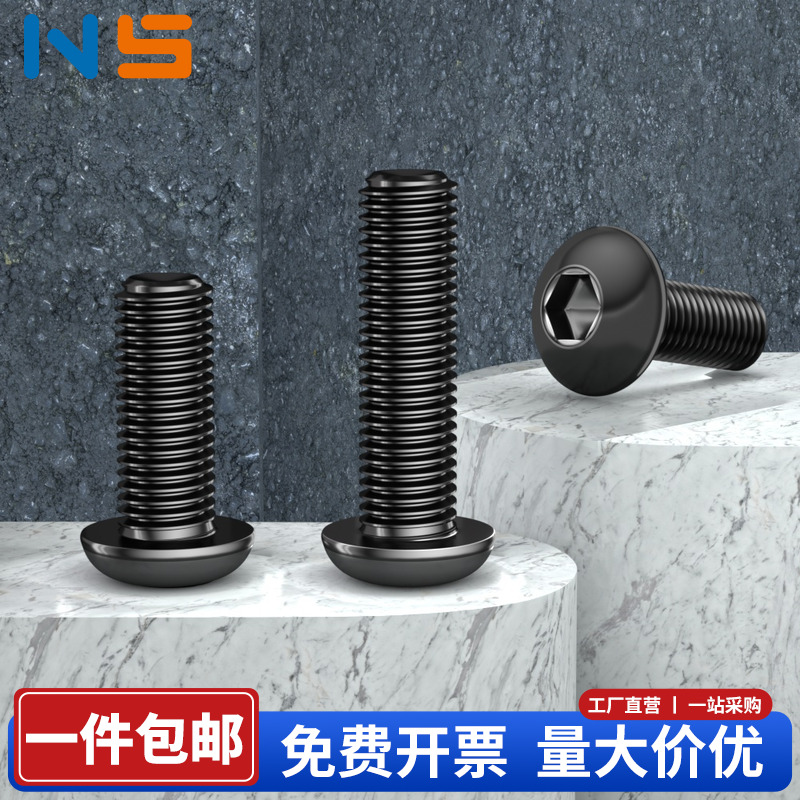 黑色316不锈钢圆盘头内六角螺丝