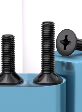 黑色304不锈钢十字沉头螺钉平头长螺丝钉大全M1.6M2M3M4M5M6M8M10