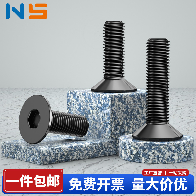 黑色316不锈钢沉头内六角螺丝钉