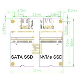 Gen2 USB3.1 10Gbps双盘 NVMe硬盘盒转接卡TypeC JMS581双协议M.2