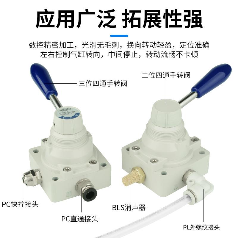 气动4HV210-08手动开关手扳手转换向控制阀 230-06/310/330-10