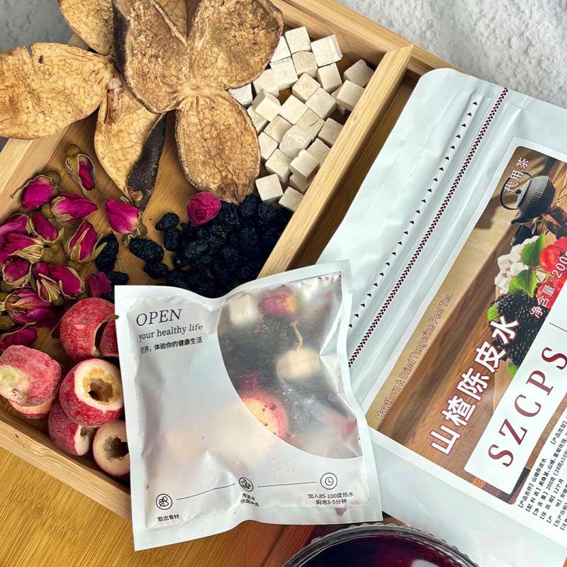 山楂陈皮水茯苓玫瑰花桑葚茶养生茶消消茶春秋茶清爽解腻小包装