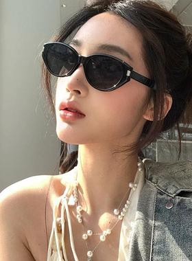 2025新款美式覆古猫眼太阳眼镜户外防晒抗UV潮高级感方圆脸太阳眼