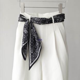 腰果长条丝巾腰带配牛仔裤子女款2025新款腰巾配饰系脖饰飘带领巾