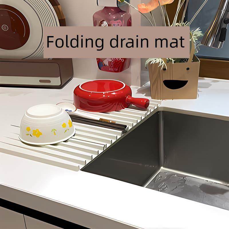 台面保持干净的小助手！水龙头沥水垫斜坡台面隔热垫硅胶折叠防滑,家装主材,沥水板,淘宝优惠券,粉丝福利购,淘宝优惠卷