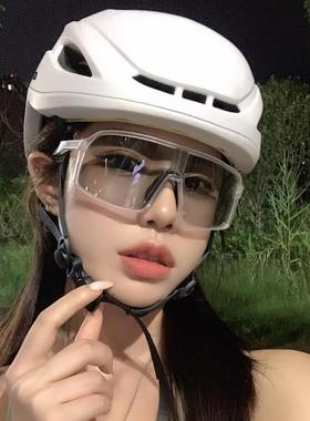 骑行护目夜骑防风变色偏光太阳镜日夜两用防尘自行车户外运动太阳