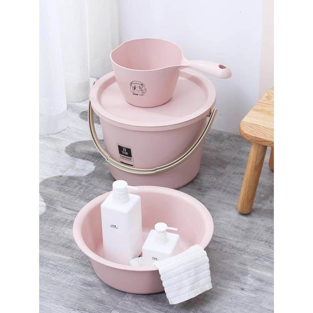 水桶盆套装家庭水桶返校季学生洗衣宿舍加厚洗衣带盖塑料桶储水盆,家庭/个人清洁工具,水桶,淘宝优惠券,粉丝福利购,淘宝优惠卷