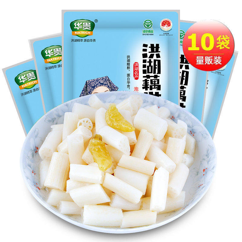 洪湖农家酸辣泡藕带350g*10袋即食凉菜下饭菜泡菜藕尖节湖北特产