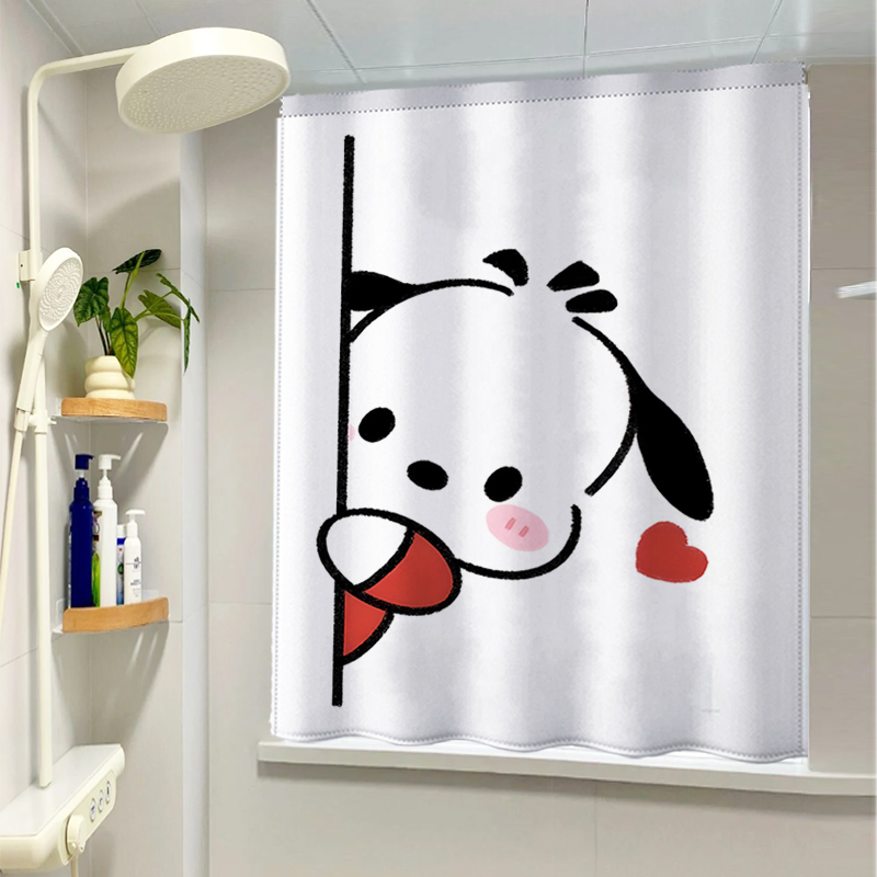 遮阳窗帘卫生间免打孔小窗户透光不透人遮挡帘帕恰狗简易魔术贴短