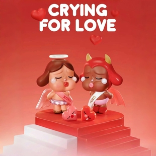 眼泪盲盒手办摆件 POPMART泡泡玛特CRYBABY哭娃爱神 Genuine