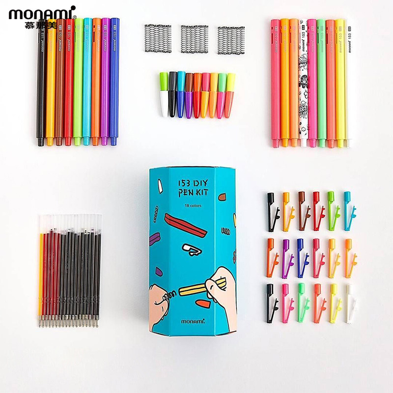 慕那美韩国进口monami153 DIY按压式0.5mm18支笔杆12色笔芯彩壳圆珠笔学生用绘画涂鸦简笔画可爱趣味少女卡通|msdalam kategori Kamus elektronik/buku kertas elektronik/alat tulis, pen/Instrumen bertulis, Pena mata bola - dari Buy2taobao.com untuk memberikan perkhidmatan ejen Taobao profesional membeli