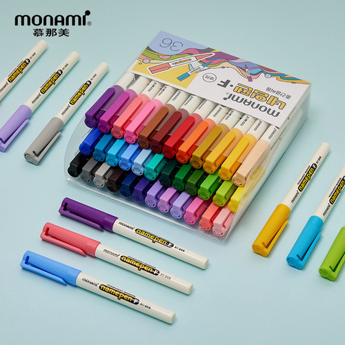 慕那美油性记号笔多色防水快干