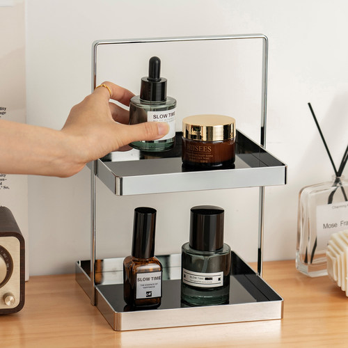 轻奢简约黑色玄关杂物置物架