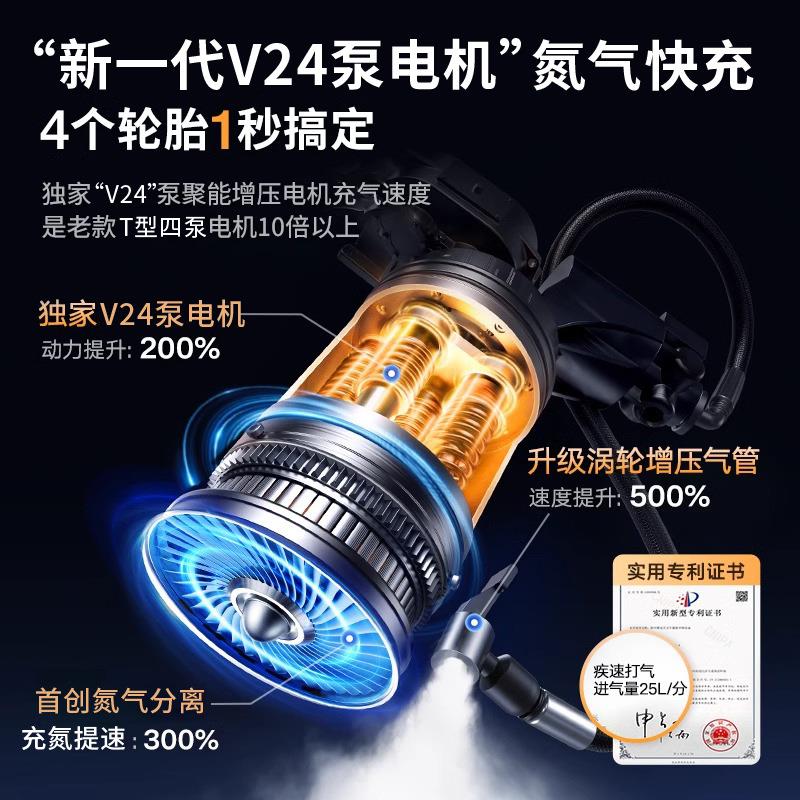 徕本车载无线充气泵便携式汽车用电动打气筒小轿车轮胎车用加罗缘