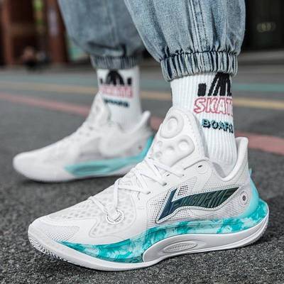 音速11V2篮球鞋男款凤仙粉蝶粉绿色女学生儿童运动实战 球鞋十一