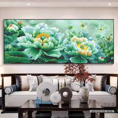 卧室5d钻石画花开富贵满钻