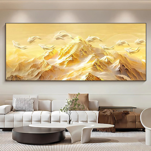 2026DIY满钻新款九鱼聚财钻石画十字绣贴钻满钻日照金山风景大画