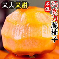 脆柿子新鲜水果当季整箱5斤现摘大甜巧克力柿火晶黄硬柿子包邮10