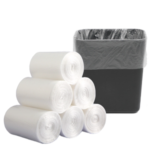 宾馆酒店专用客房用品一次性白色透明平口加厚小垃圾袋小号45*50