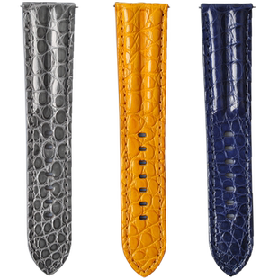 双峰美洲鳄鱼皮真皮手表表带原装男宝珀五十23mm腕表之家xbiao