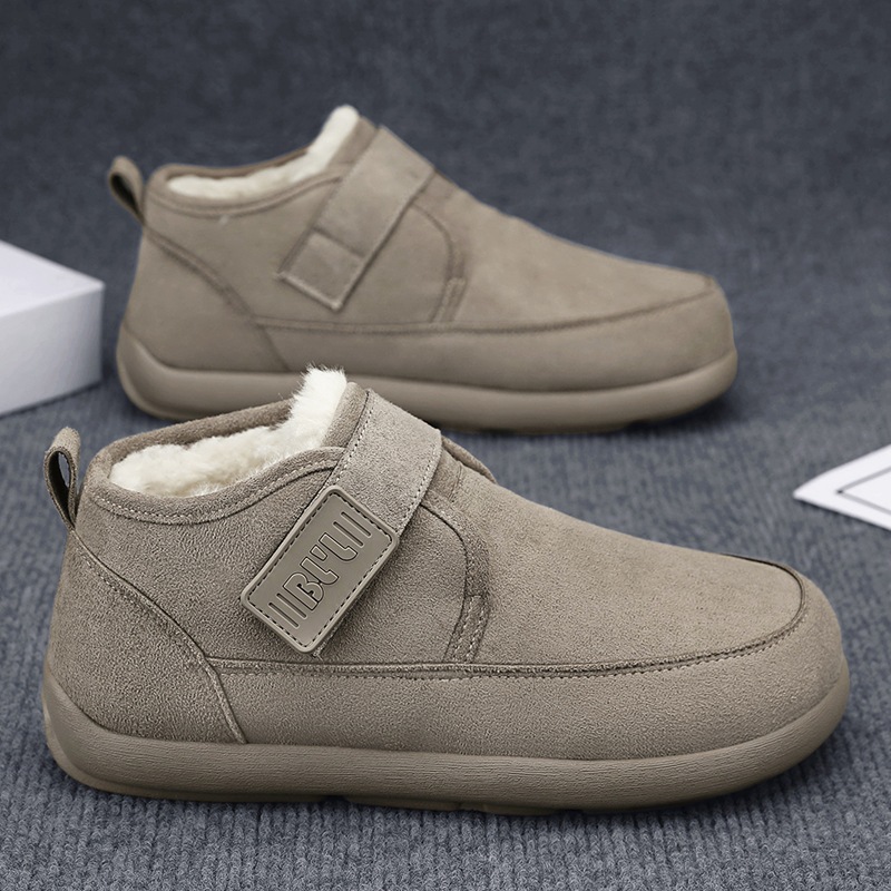 雪地靴男士加绒保暖东北大棉鞋男款冬季2025懒人一脚蹬毛鞋老人潮