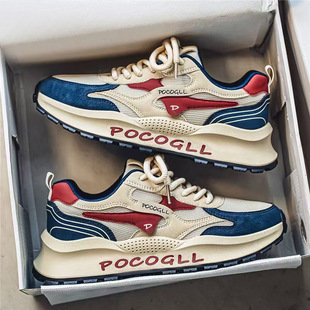 男鞋2025冬季透气防臭百搭网面运动休闲增高港风复古老爹潮鞋子男