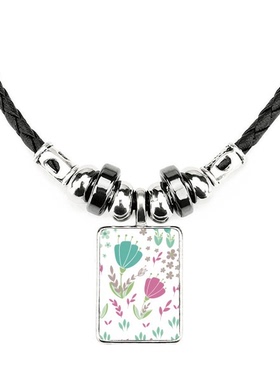 植物手绘饰品合金吊坠