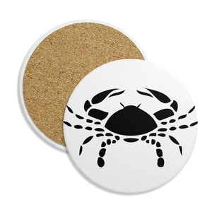 星座巨蟹座标志剪影插画图案圆形杯垫水杯隔热垫2片装礼品礼物定