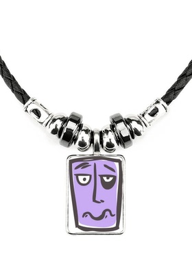 微笑抽象人脸表情包饰品合金吊坠