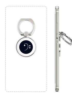 黑白音乐低音谱号手机支架指环多功能黏贴懒人桌面支撑礼品定制定