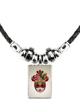 威尼斯圆脸面具狂欢节合金吊坠