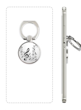 灰底跳跃音乐音符手机支架指环多功能黏贴懒人桌面支撑礼品定制定