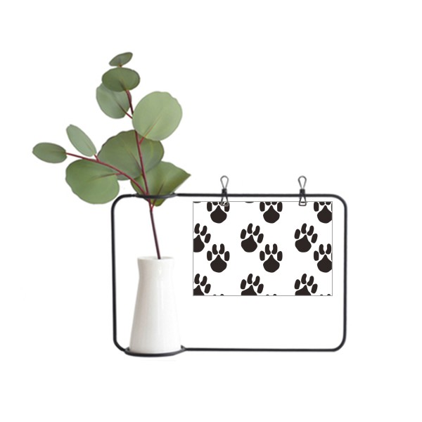 可爱爪印简笔画剪影保护动物金属相框陶瓷花瓶装饰假花仿真花创意