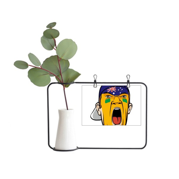 澳大利亚国旗脸谱油彩帽子金属相框陶瓷花瓶装饰假花仿真花创意卡